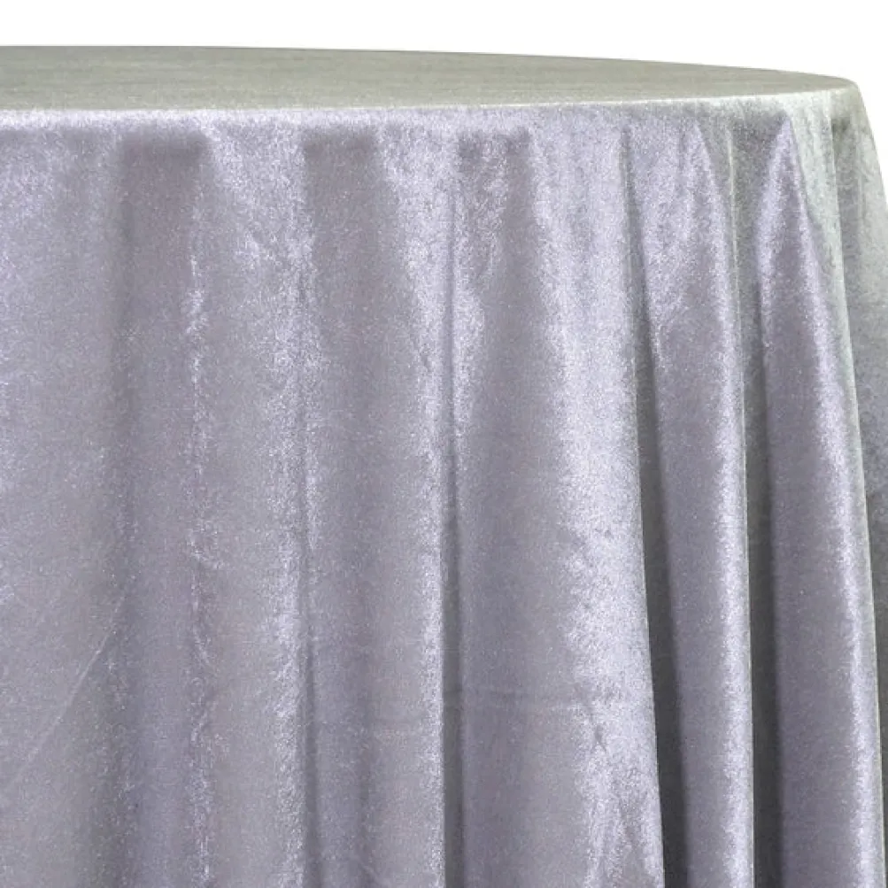 Lush Velvet Table Linen in Silver