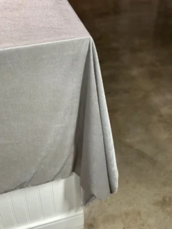 Lush Velvet Table Linen in Silver