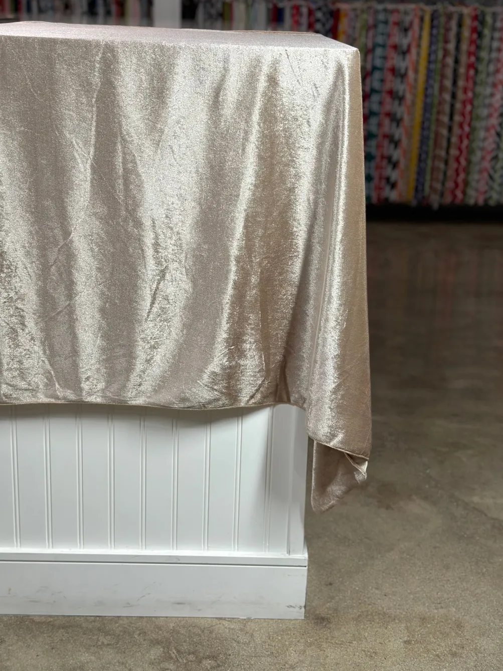 Lush Velvet Table Linen in Taupe