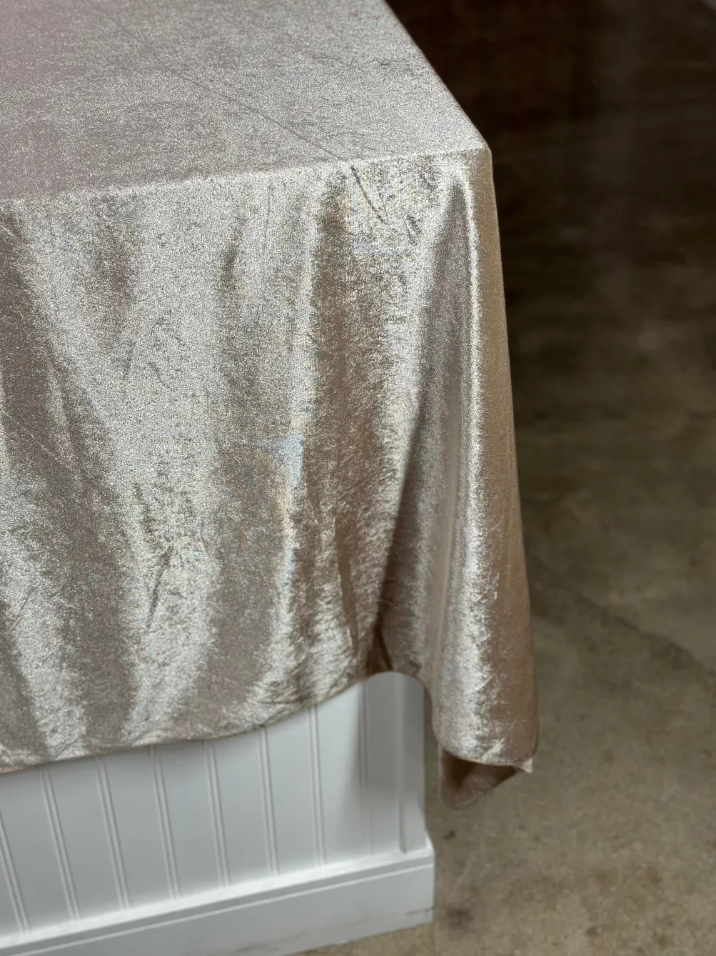 Lush Velvet Table Linen in Taupe