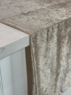 Lush Velvet Table Linen in Taupe