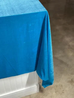 Lush Velvet Table Linen in Turquoise