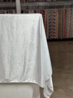 Lush Velvet Table Linen in White