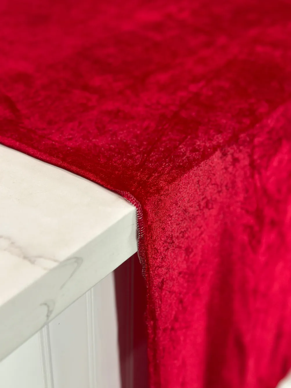 Lush Velvet Table Linen in Wine