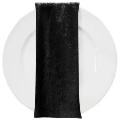Lush Velvet Table Napkin in Black