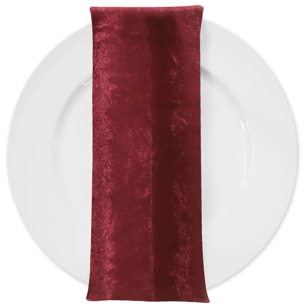 Lush Velvet Table Napkin in Burgundy