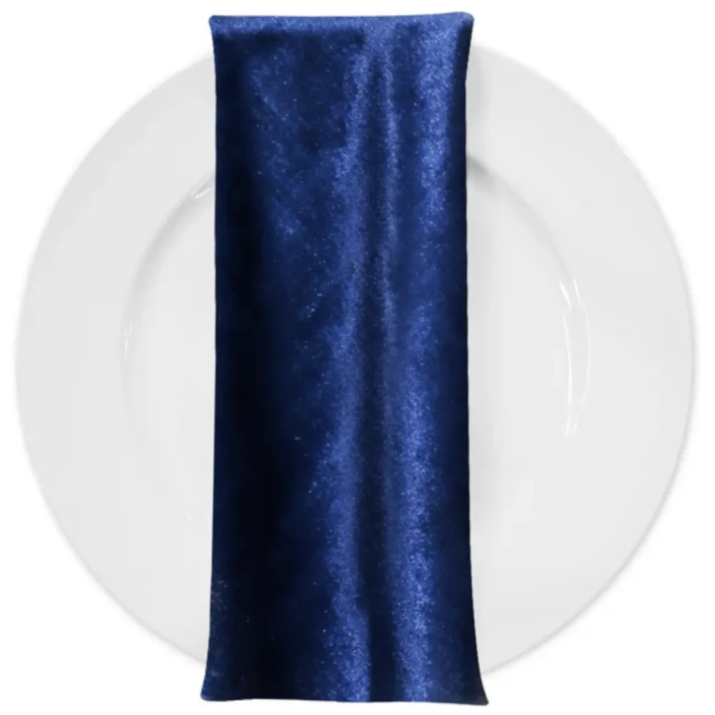 Lush Velvet Table Napkin in Dark Navy