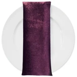 Lush Velvet Table Napkin in Eggplant
