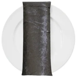 Lush Velvet Table Napkin in Grey