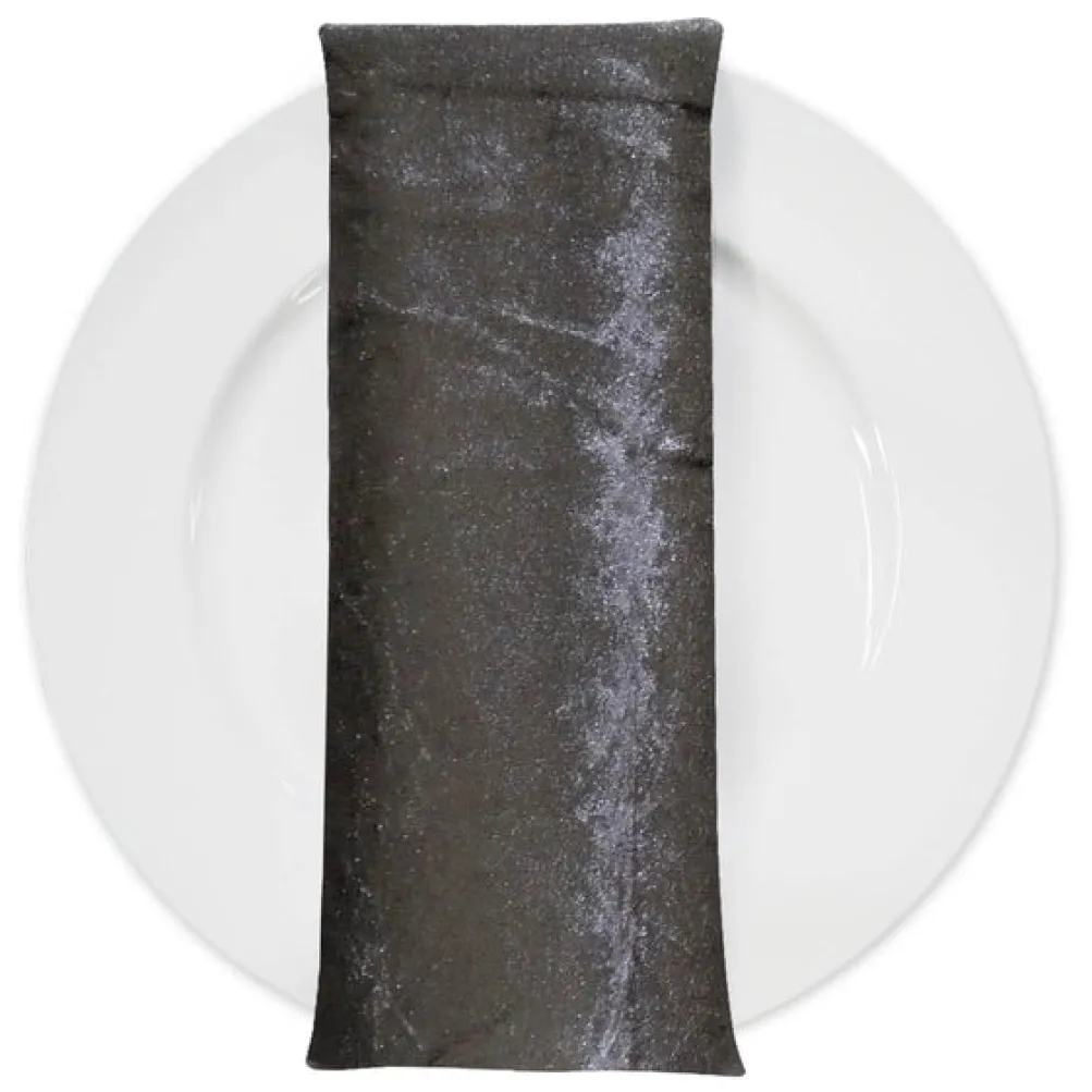 Lush Velvet Table Napkin in Grey