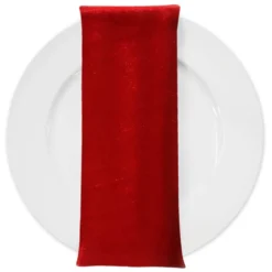 Lush Velvet Table Napkin in Red