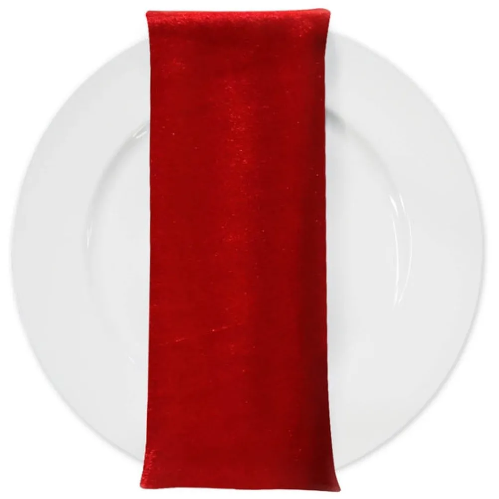 Lush Velvet Table Napkin in Red