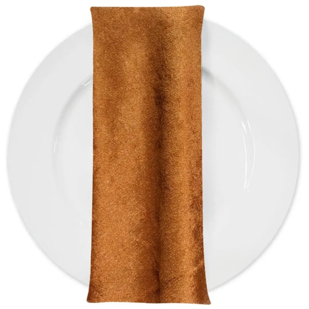Lush Velvet Table Napkin in Rust
