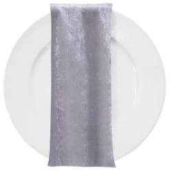 Lush Velvet Table Napkin in Silver