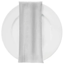 Lush Velvet Table Napkin in White