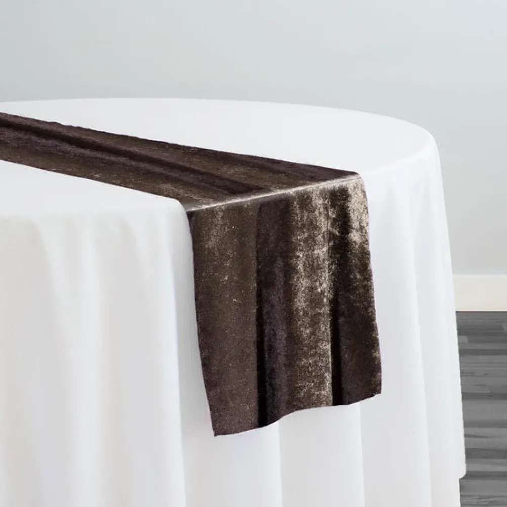 Lush Velvet Table Runner in Chocolate