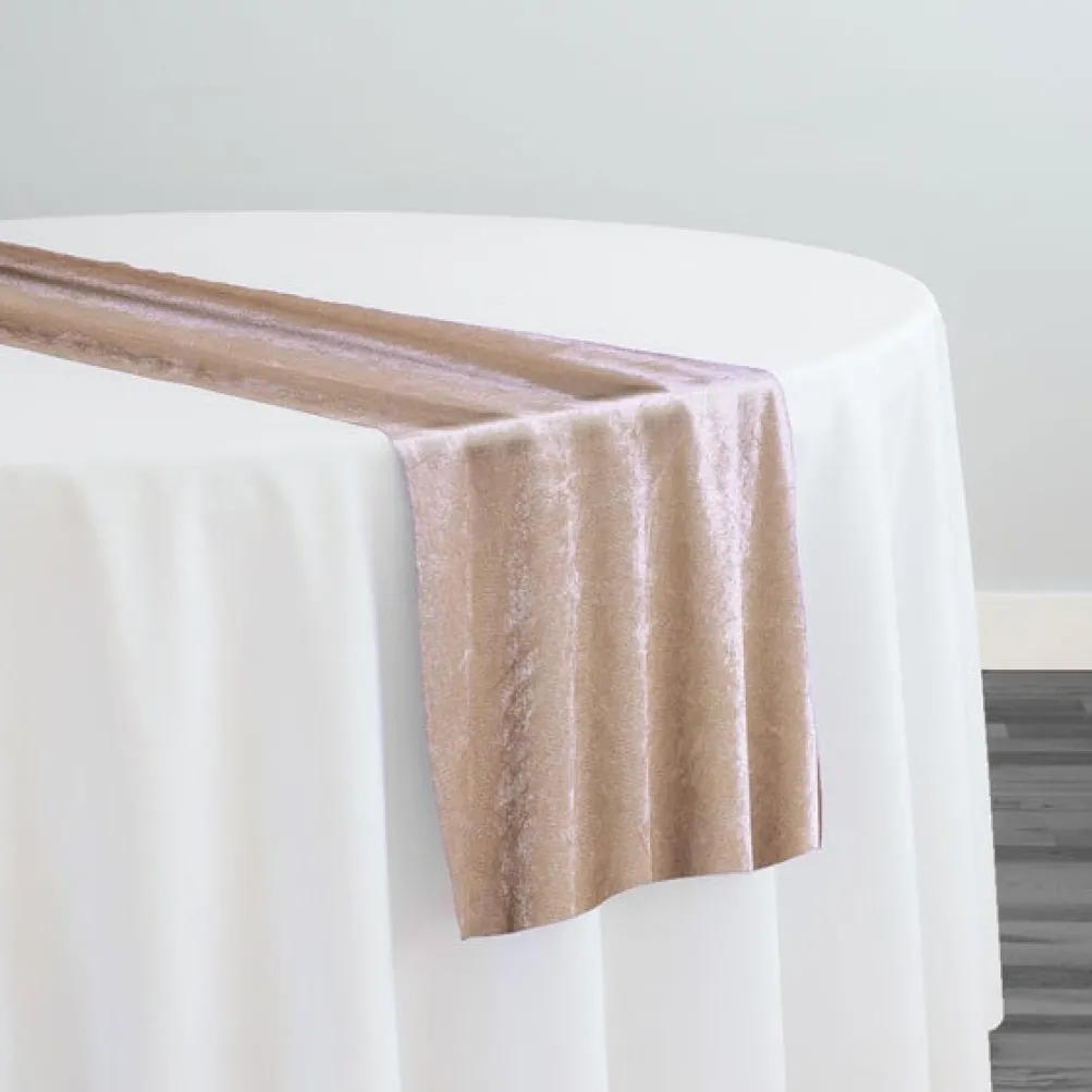 Lush Velvet Table Runner in Champagne