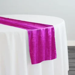 Lush Velvet Table Runner in Fuchsia