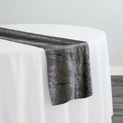 Lush Velvet Table Runner in Grey