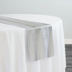 Lush Velvet Table Runner in Ivory