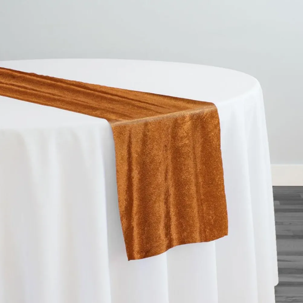 Lush Velvet Table Runner in Rust