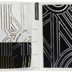 Luxor (Metallic Print) Table Runner in Black and Silver