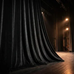 Luxury Plush Velvet Drapery Panel in Black