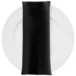Luxury Plush Velvet Napkin in Black