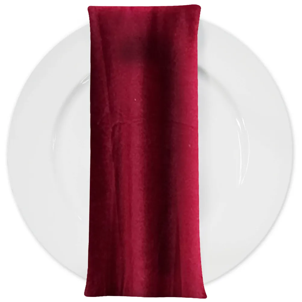 Luxury Plush Velvet Napkin in Wine