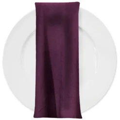Luxury Plush Velvet Napkin in Plum