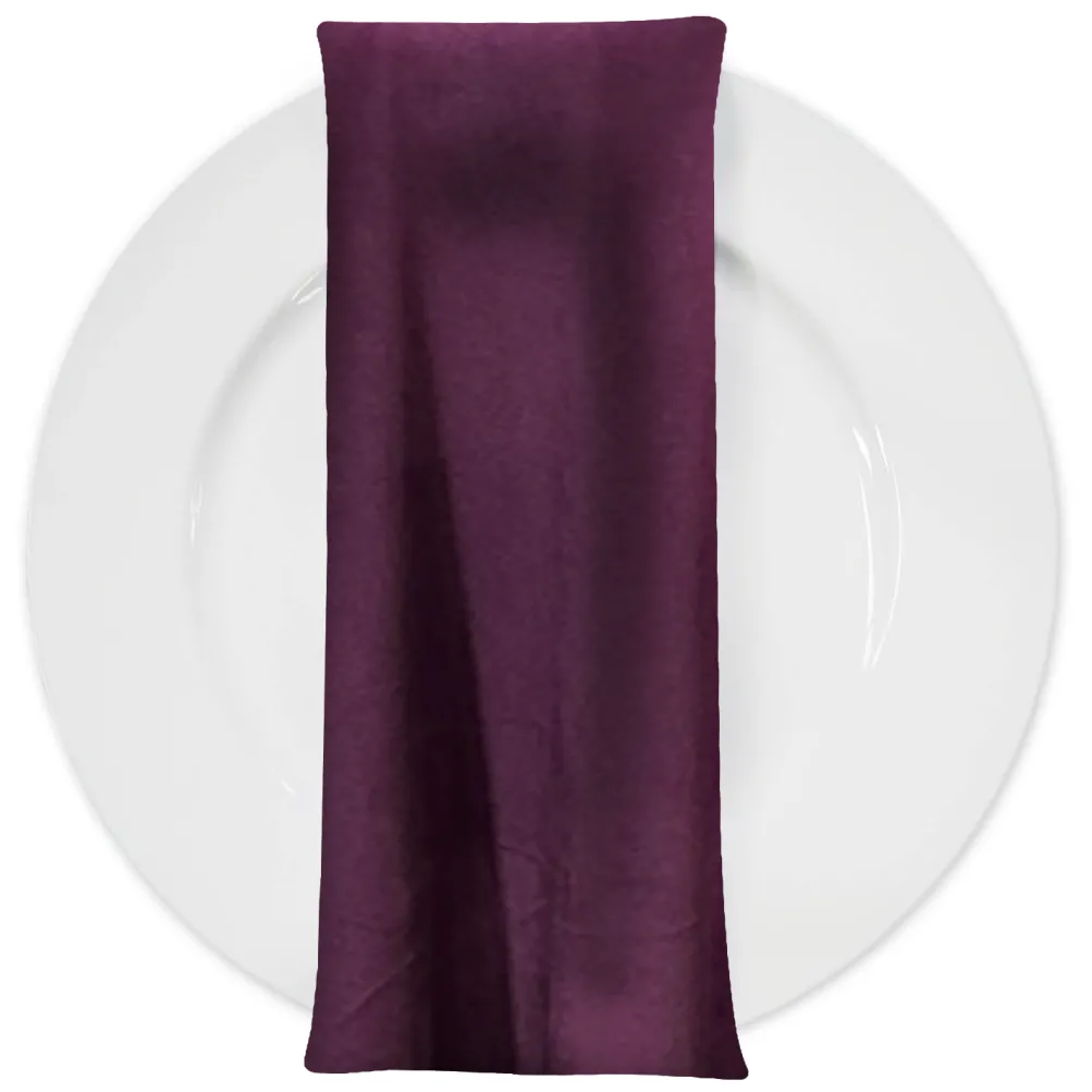 Luxury Plush Velvet Napkin in Plum