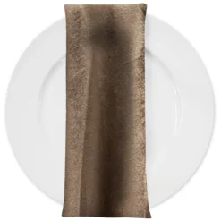 Luxury Plush Velvet Napkin in Brown