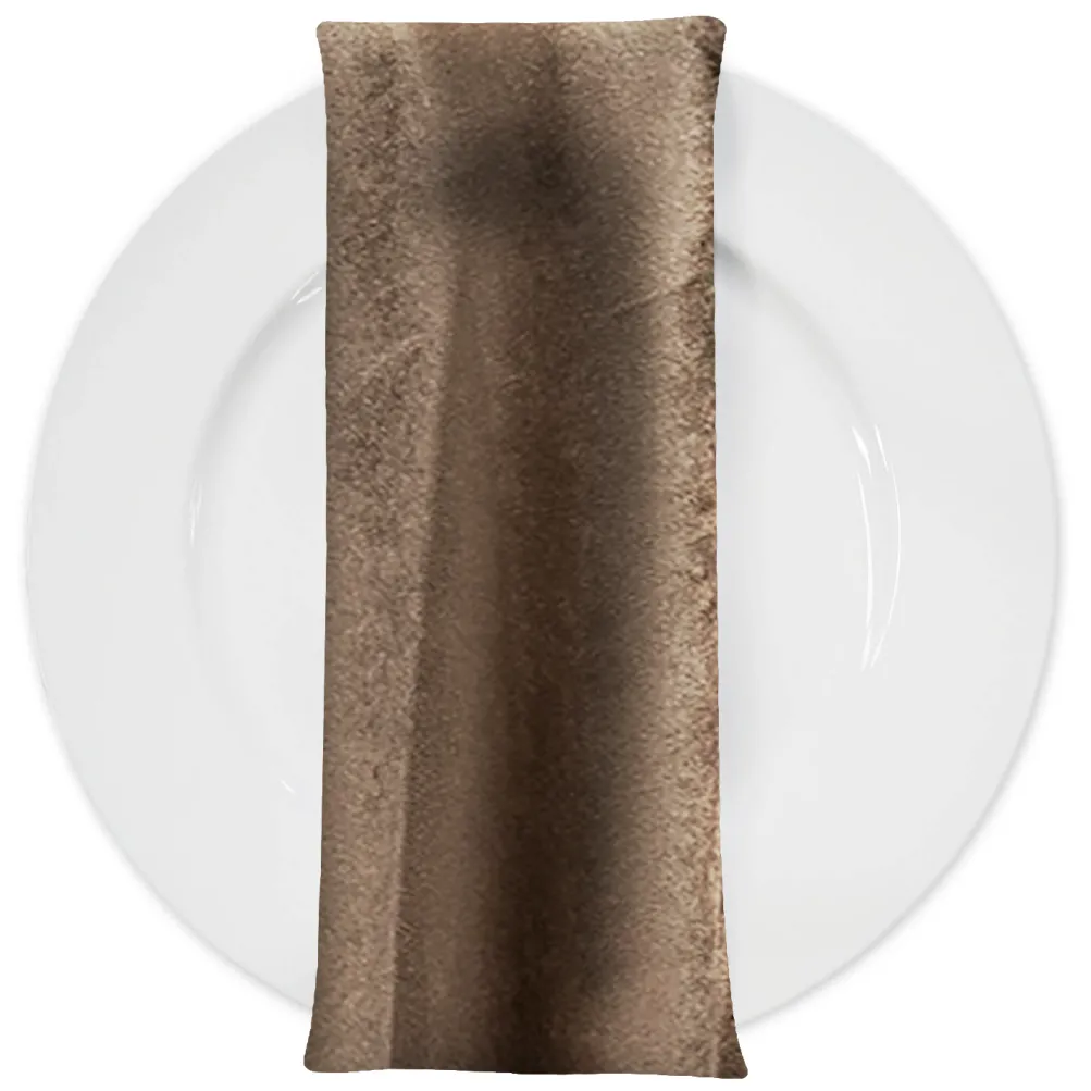 Luxury Plush Velvet Napkin in Brown
