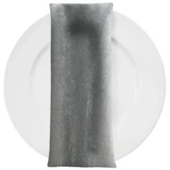Luxury Plush Velvet Napkin in Grey