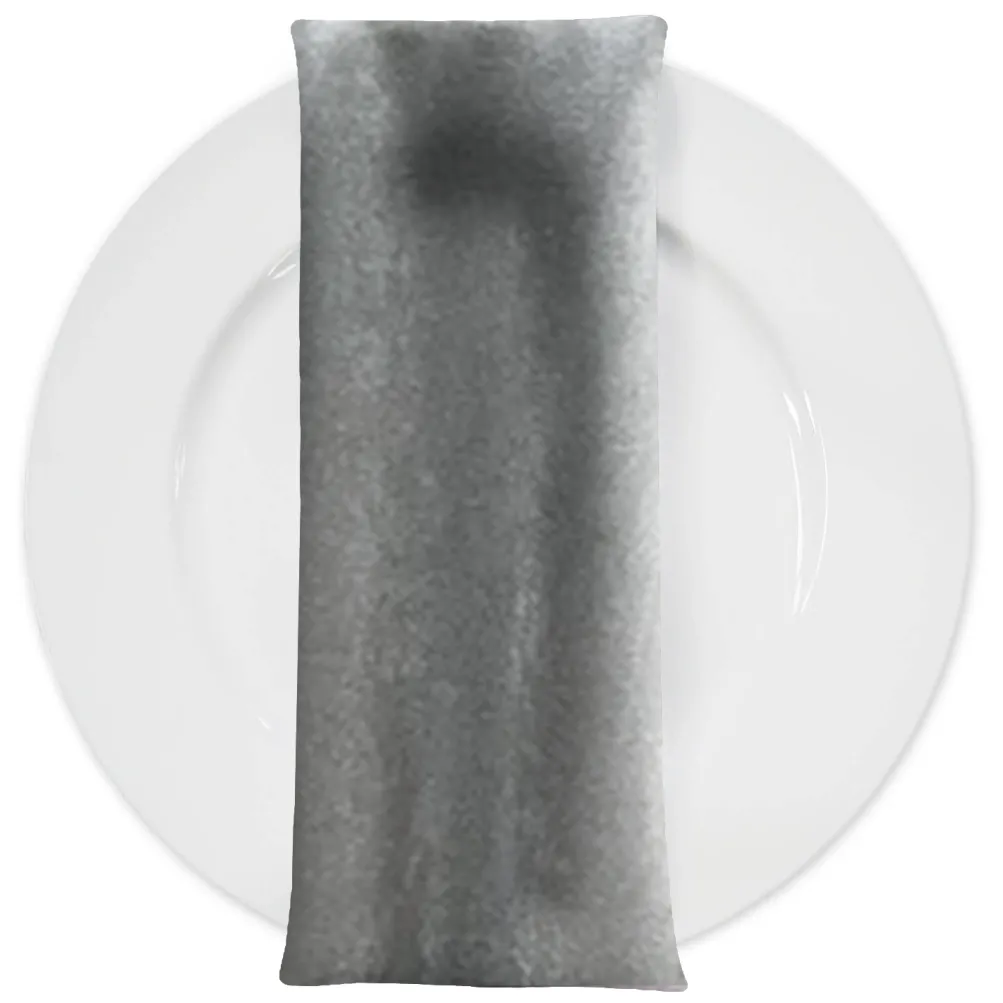 Luxury Plush Velvet Napkin in Grey
