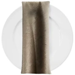Luxury Plush Velvet Napkin in Taupe