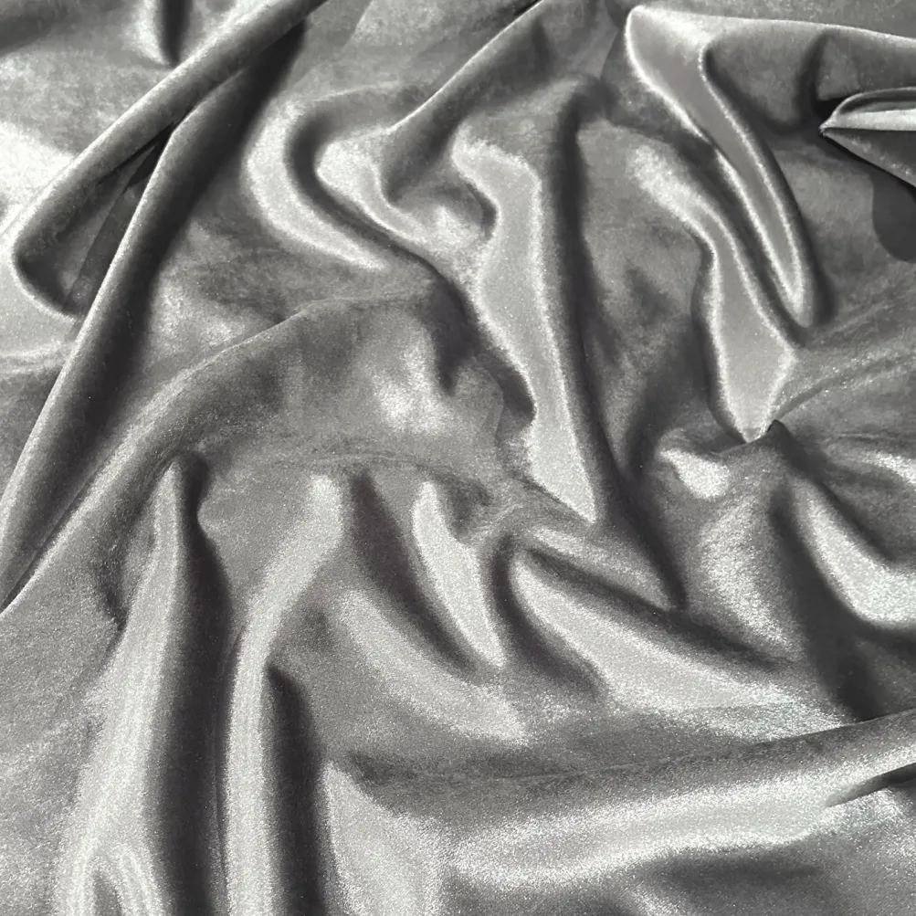 Luxury Plush Velvet Table Linen in Grey