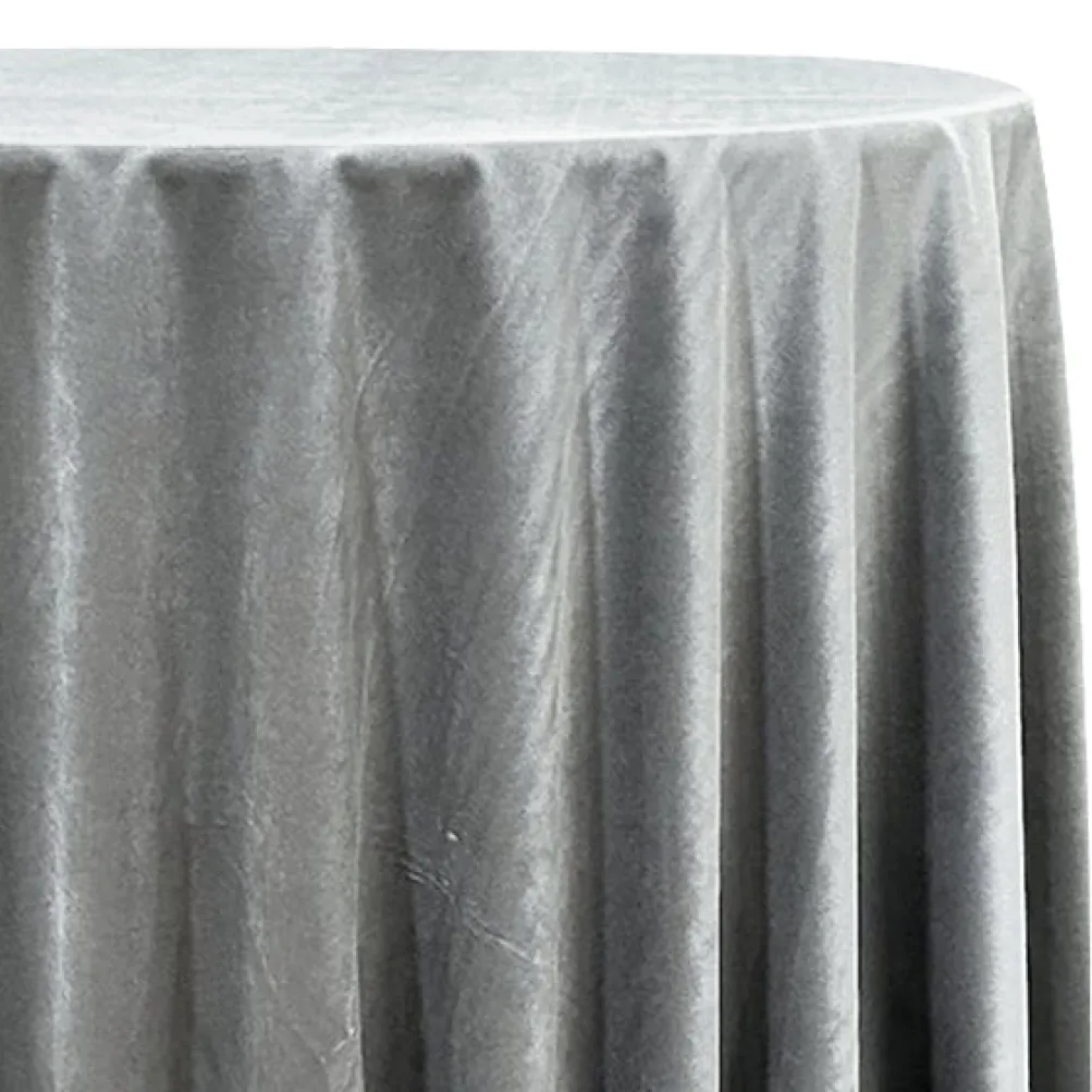 Luxury Plush Velvet Table Linen in Grey