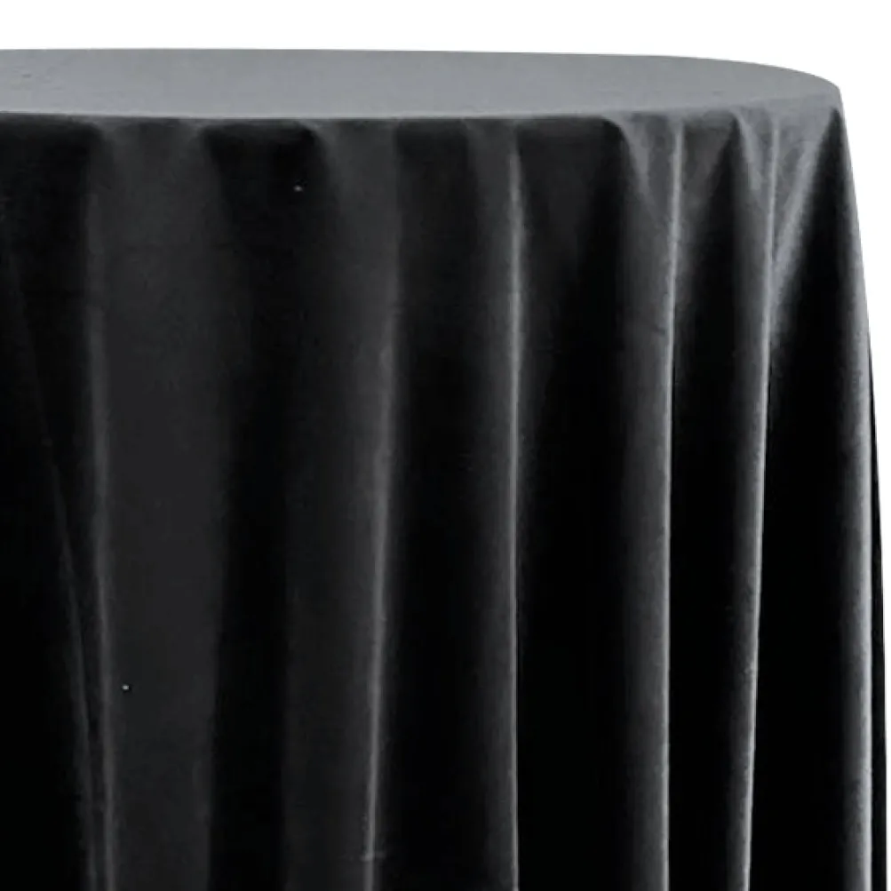 Luxury Plush Velvet Table Linen in Black