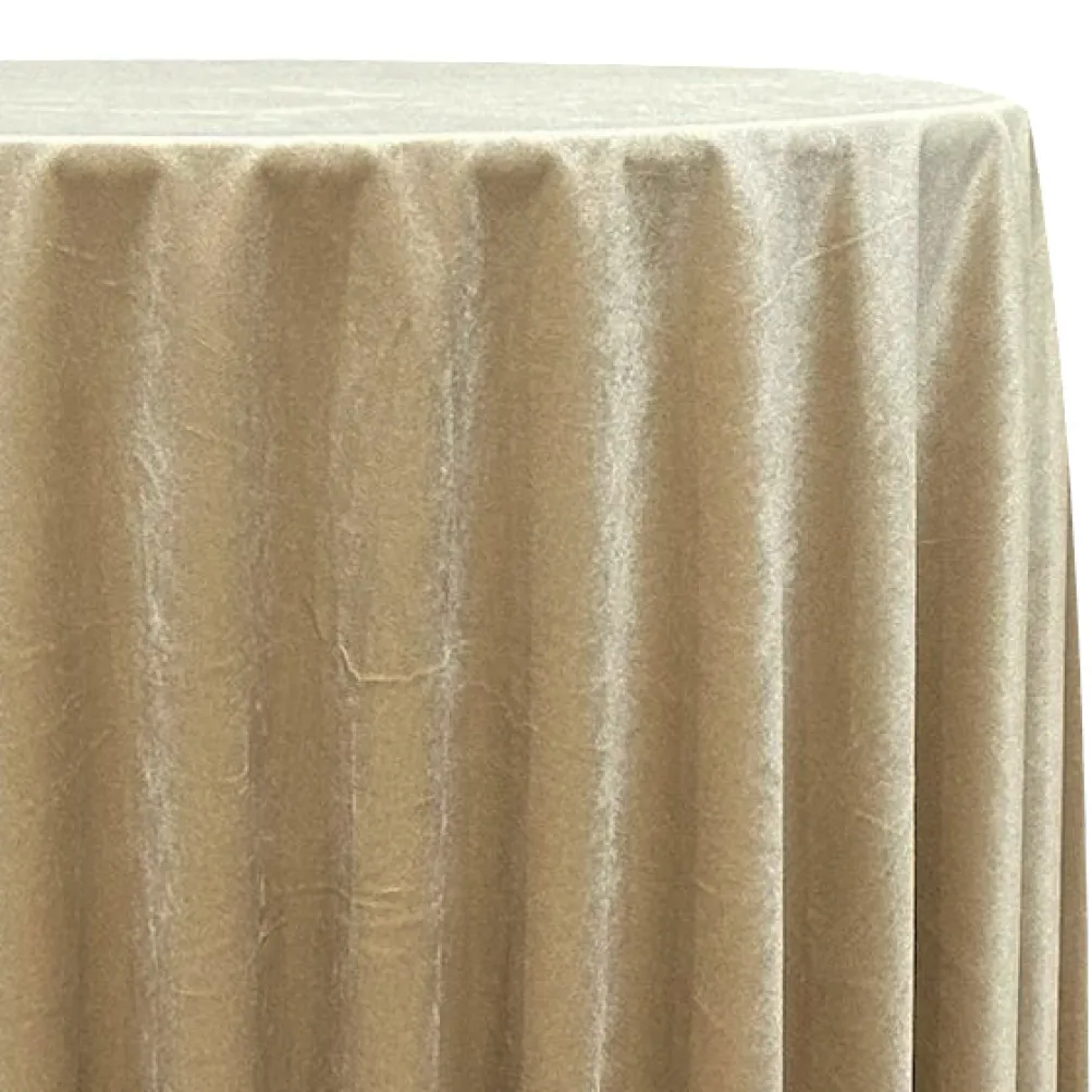 Luxury Plush Velvet Table Linen in Champagne