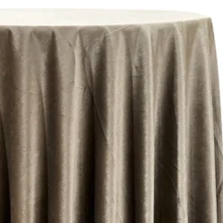 Luxury Plush Velvet Table Linen in Taupe