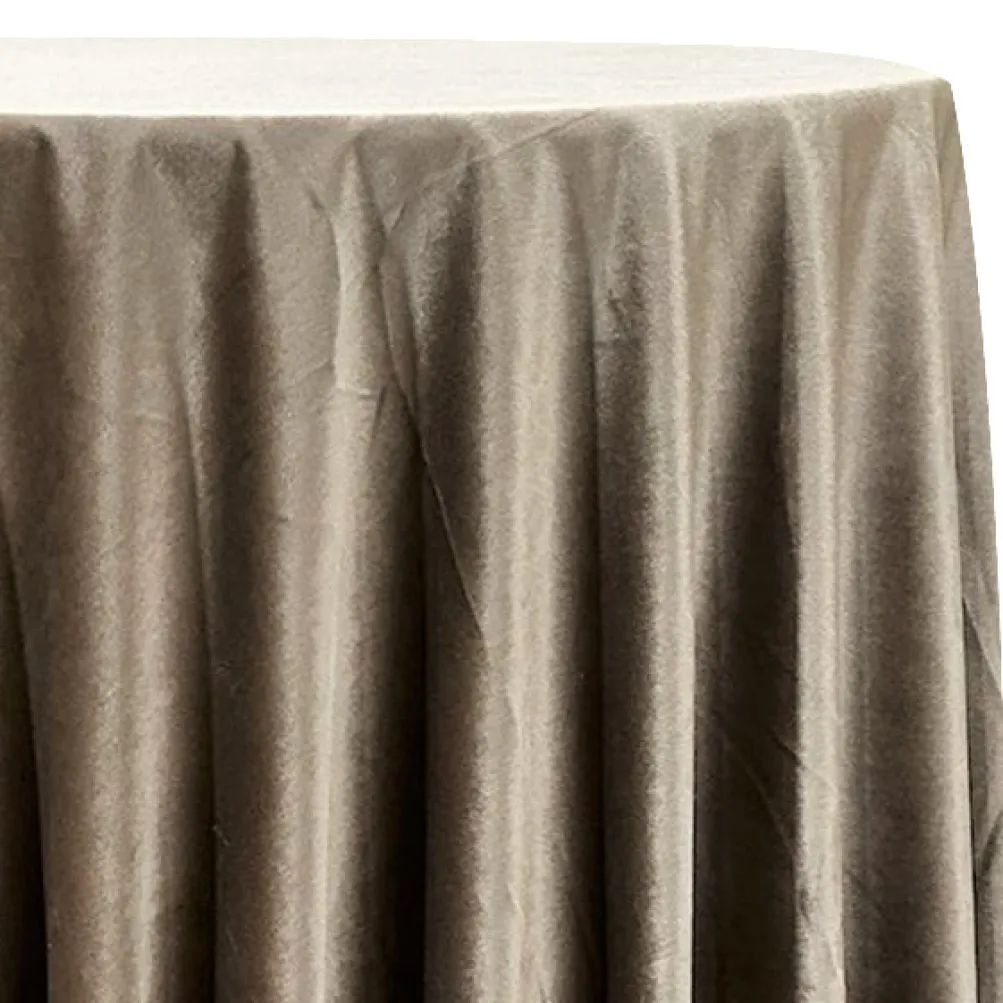 Luxury Plush Velvet Table Linen in Taupe