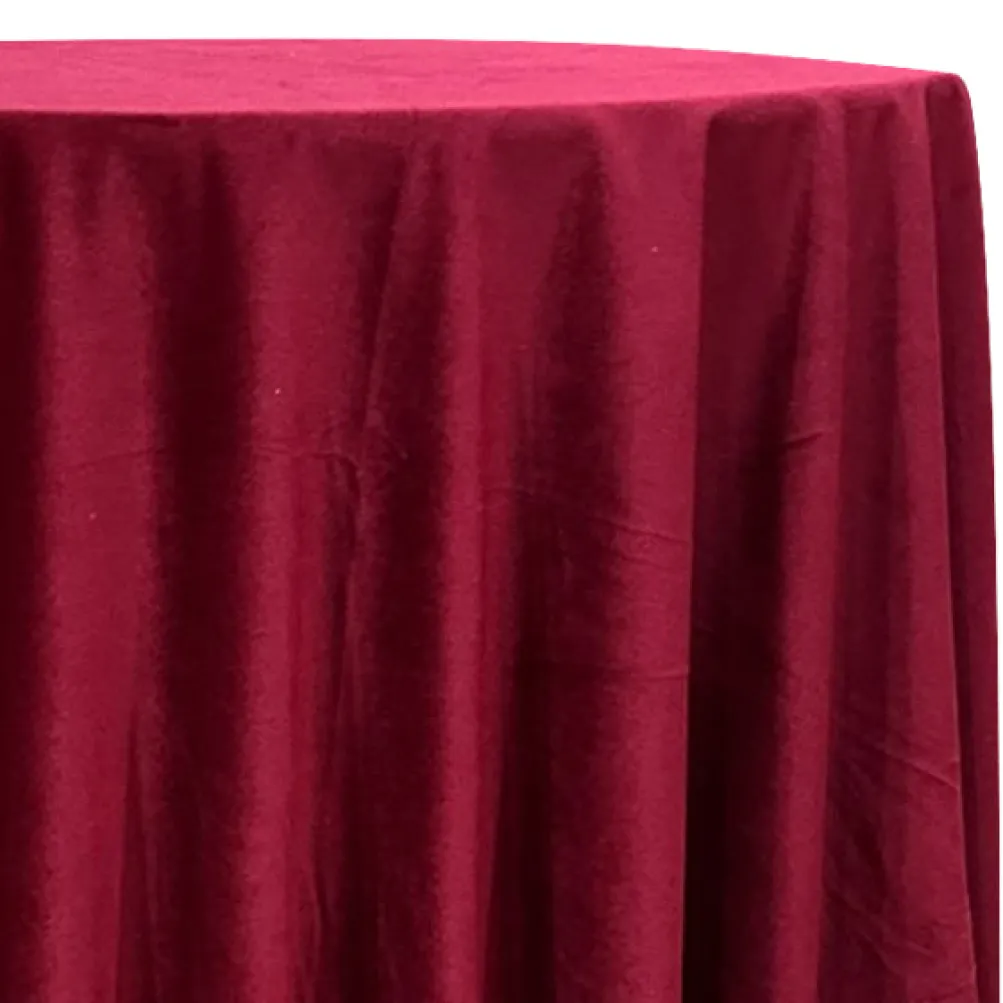 Luxury Plush Velvet Table Linen in Wine