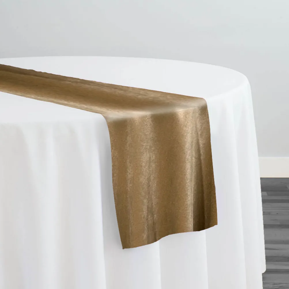 Luxury Plush Velvet Table Runner in Soft Gold