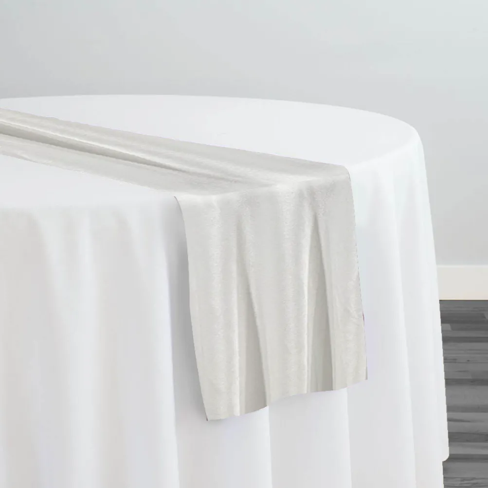 Luxury Plush Velvet Table Runner in White