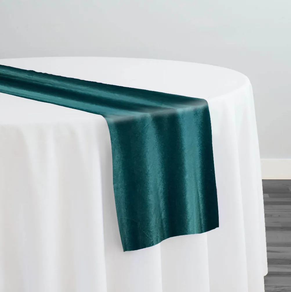 Luxury Plush Velvet Table Runner in Teal