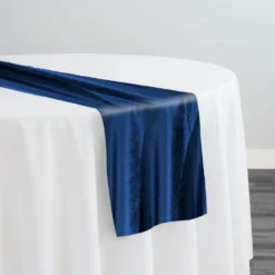 Luxury Plush Velvet Table Runner in Navy