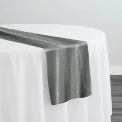 Luxury Plush Velvet Table Runner in Grey