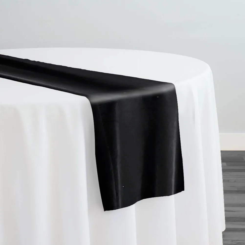 Luxury Plush Velvet Table Runner in Black