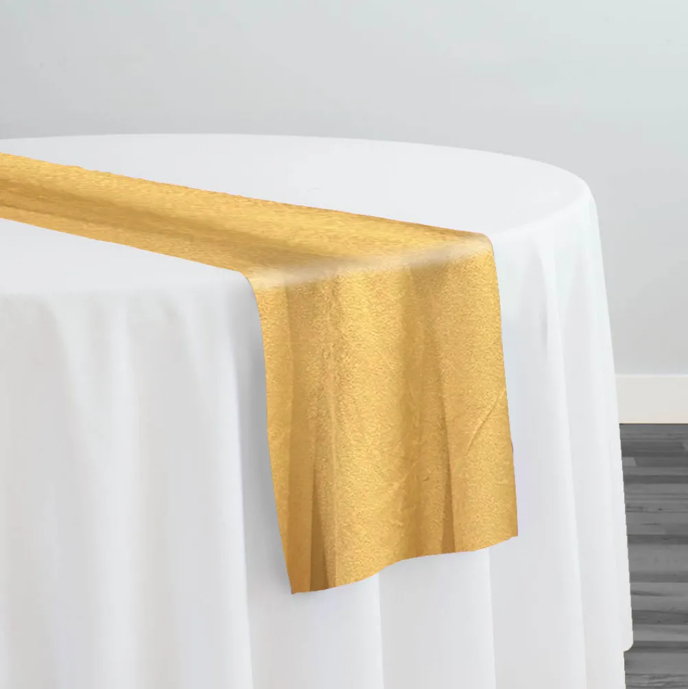 Luxury Plush Velvet Table Runner in Antique Gold
